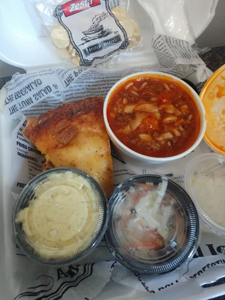 Ham and Cheese Quiche Lasagna Soup Coleslaw and Potato Salad
